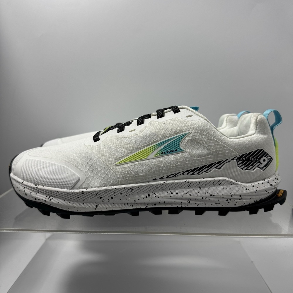Brand New Altra Lone Peak 9 AL0A85RG74M White Trail Shoes Men's Size 10.5 SAMPLE